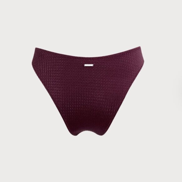 Berlook Burgundy Solid Textured Bikini Bottom ONLY 60 - Picture 8 of 9